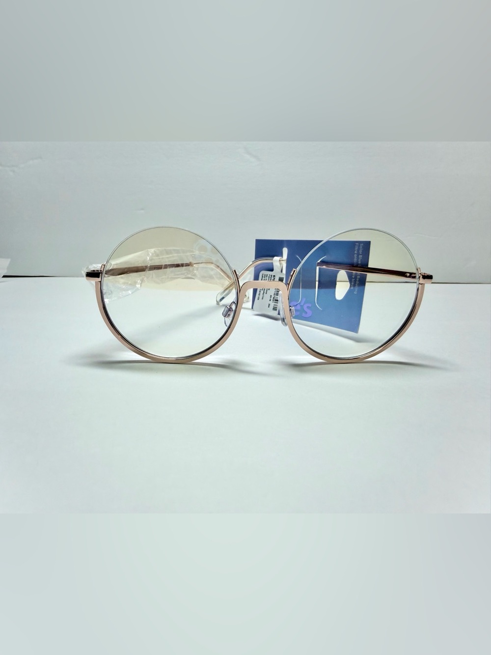 Claire's Round Blue Light Glasses in Rose Gold